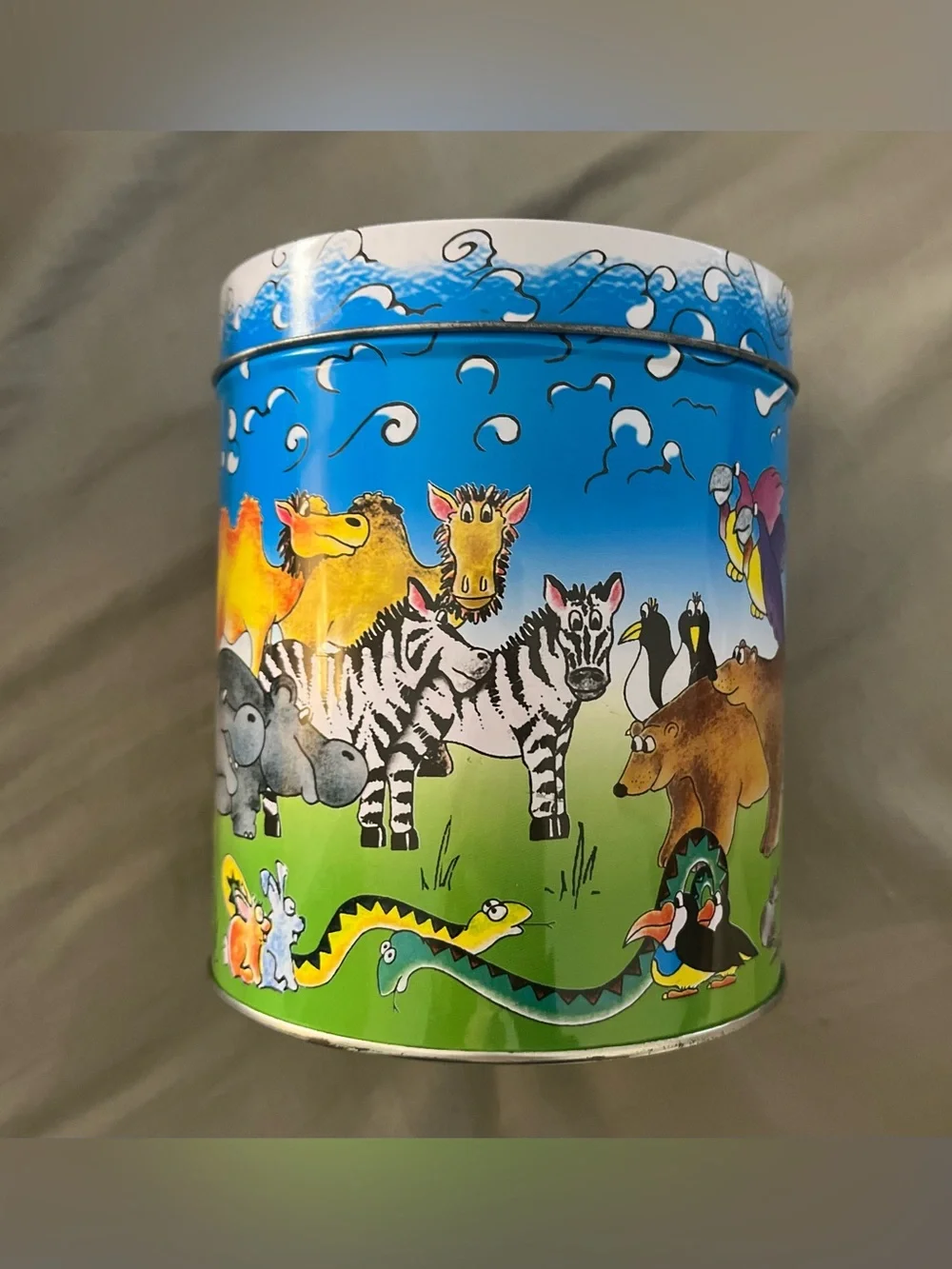 Noah’s Ark 2008 Vintage Blue Safari Animal Print Ceramic Mug with Coaster